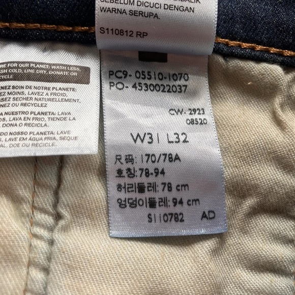 Levi’s 510 Skinny Jeans W31 Tag Actual 32x24.5 Cropped Dark Wash Rolled Hem - Picture 5 of 16